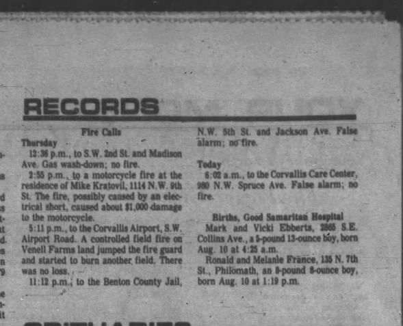 Clipping from Corvallis Gazette-Times